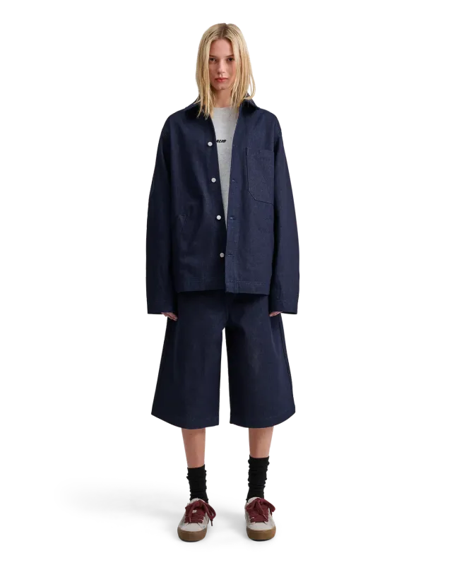 Alis Chaz Wide Fit shorts solid blue bomuld
