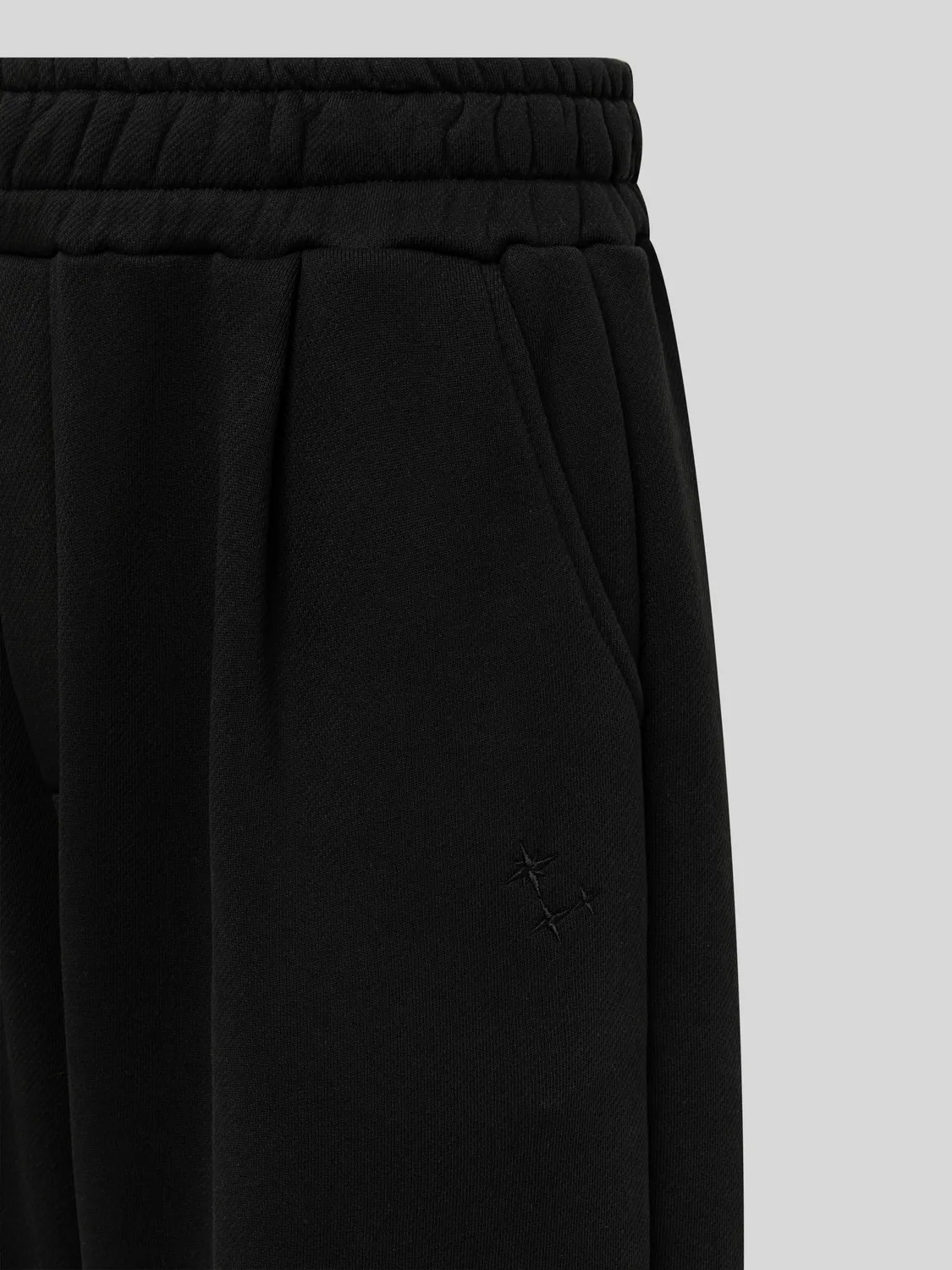 Laneus Fleece sweatpants sort bomuld