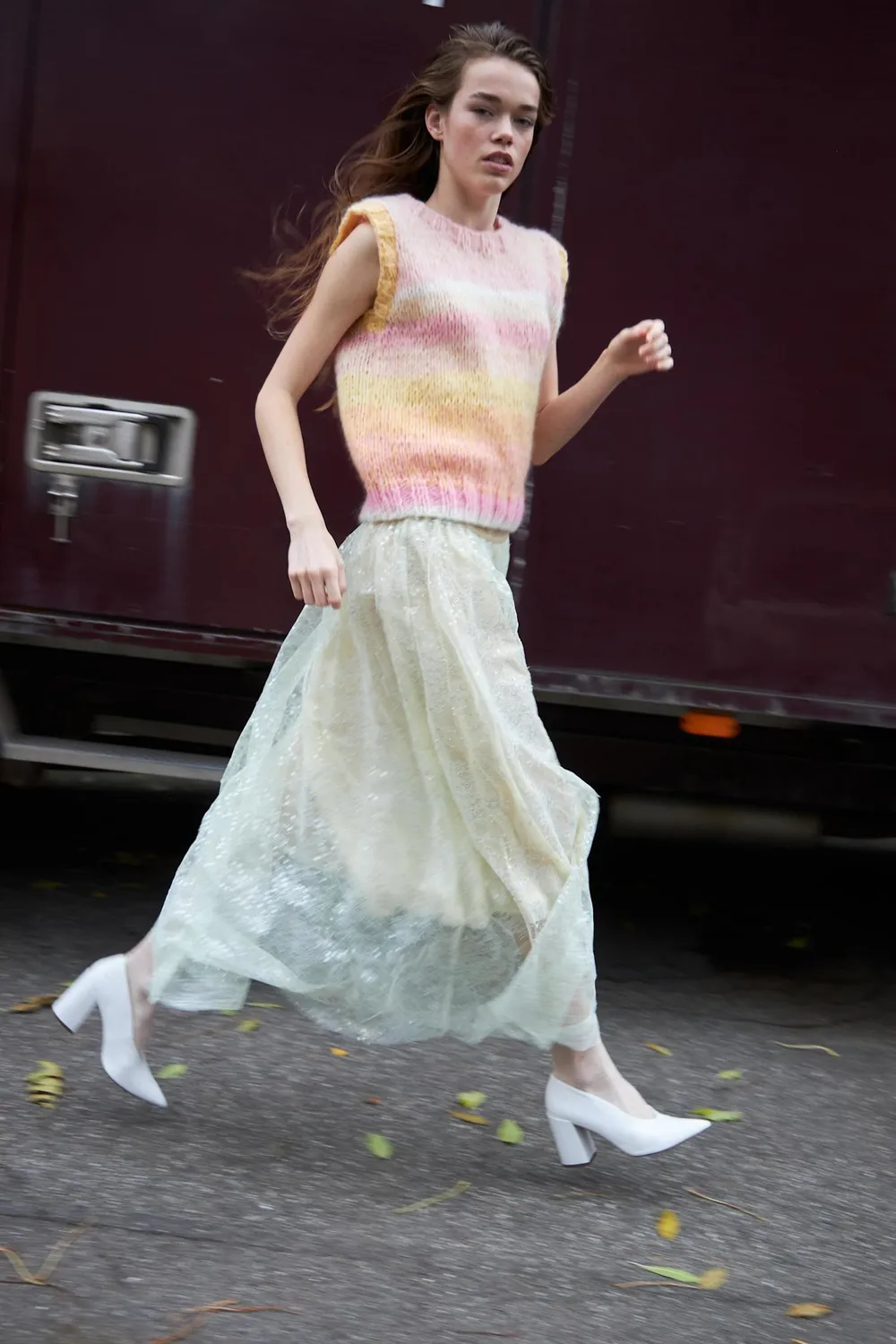 Dawnxdare Cooper strikvest 719 pink sun mohair
