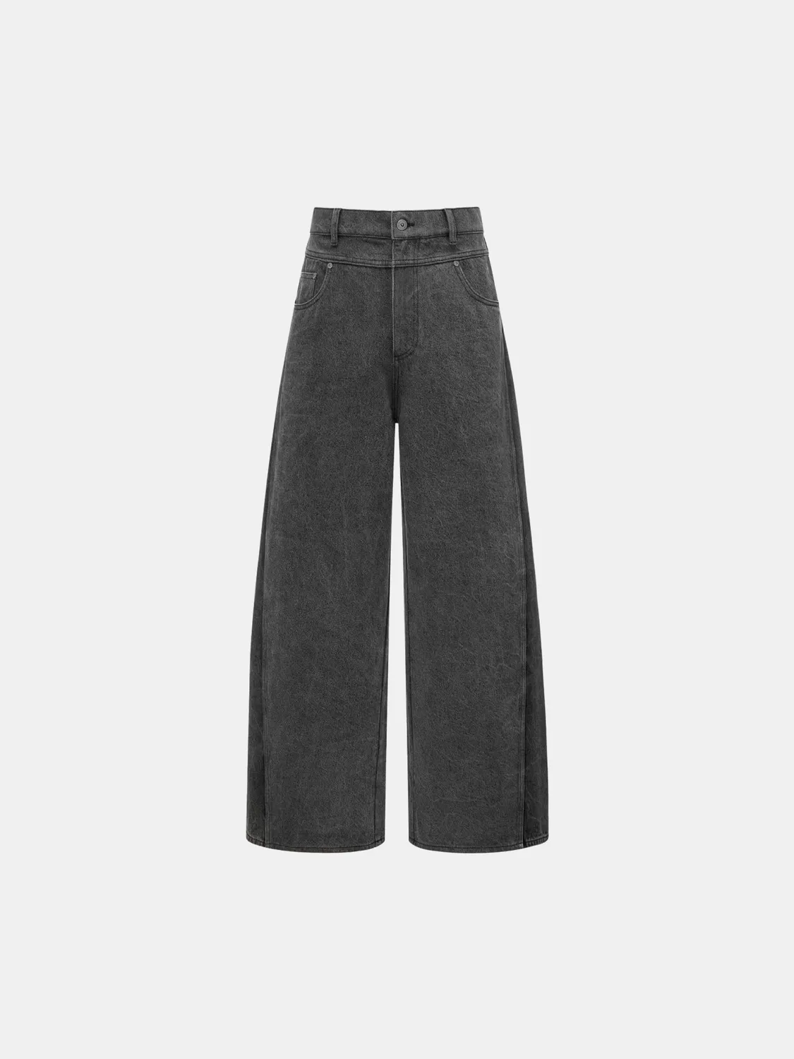 Feng Chen Wang Wide Leg denimbukser sort bølge vask