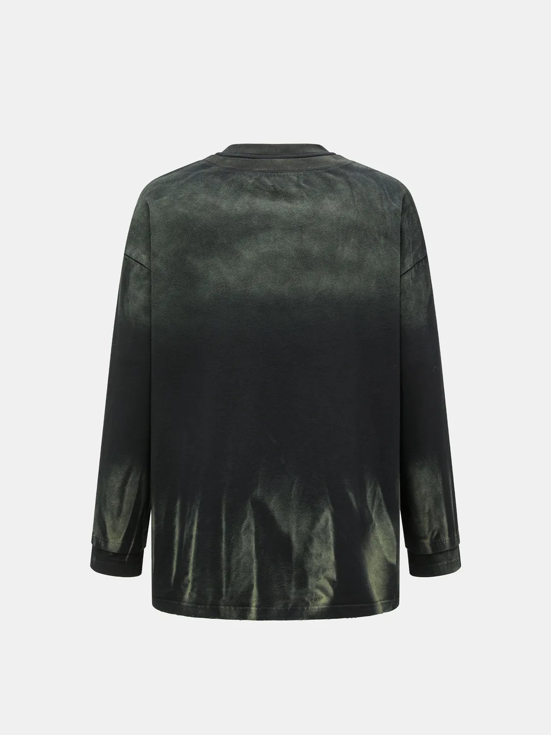 Feng Chen Wang Gradient Tie-Dye Deconstructed langærmet t-shirt blå-sort