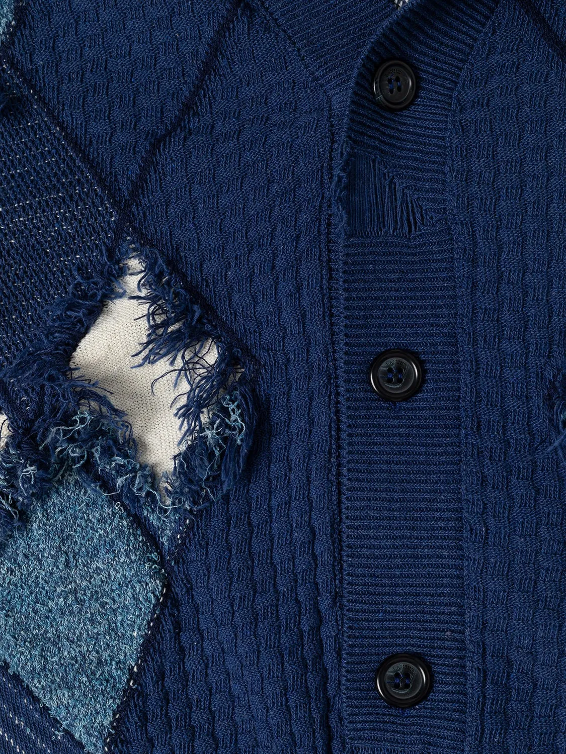 Laneus Cardigan Over Argyle cardigan bla bomuldsblanding
