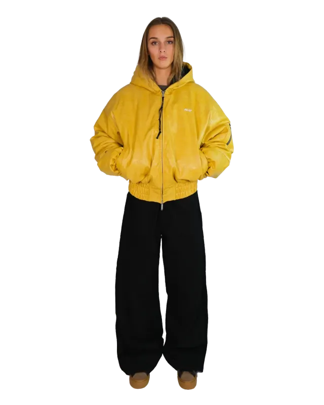 Alis Hoiy Oversized Bomberjakke Yellow Snake Skin med hætte