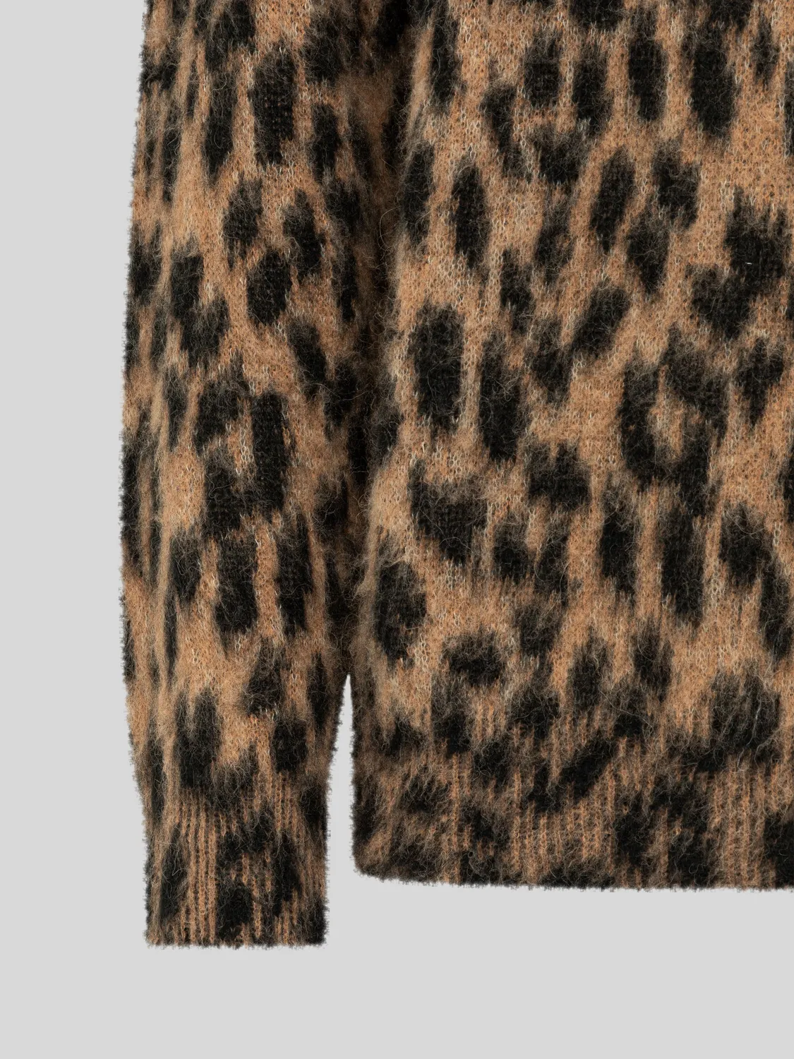 Laneus Brushed Spotted Knit Boxy Hoodie Spotted alpakamiks
