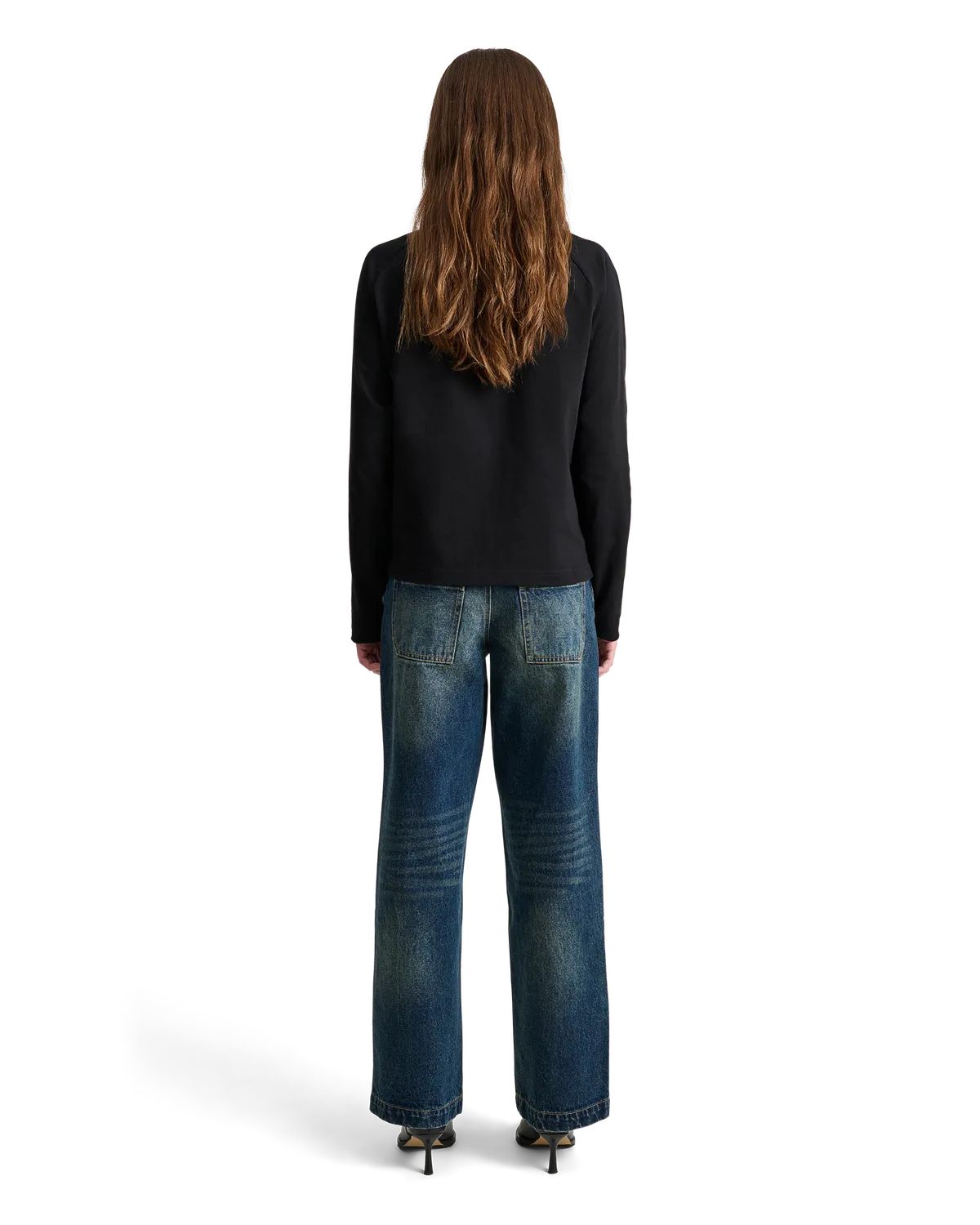 Alis Sol langærmet t-shirt Solid Black broderet