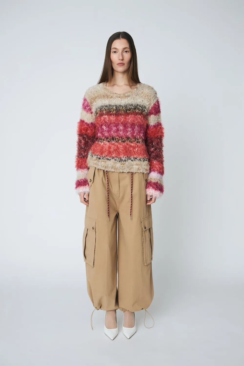 DAWNXDARE Eloise Pullover striktrøje 337 garnet rose