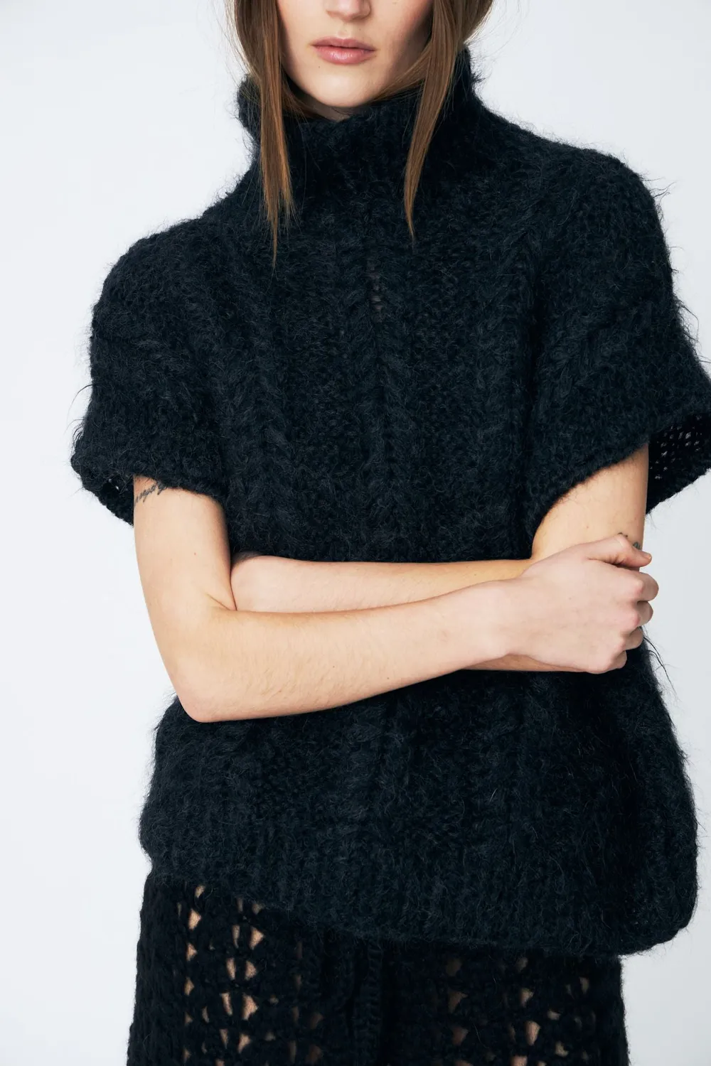 DAWN x DARE Snowy slipover 195 asphalt mohair merino