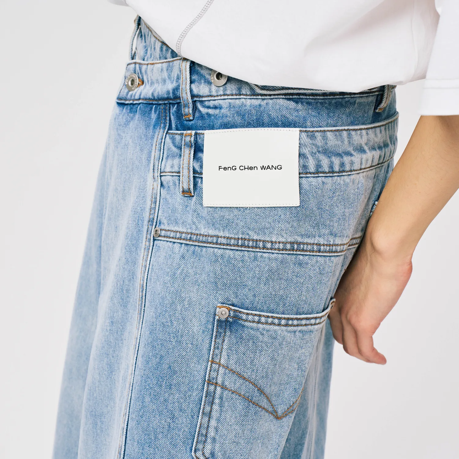 Feng Chen Wang Asymmetric Wide Leg jeans panel