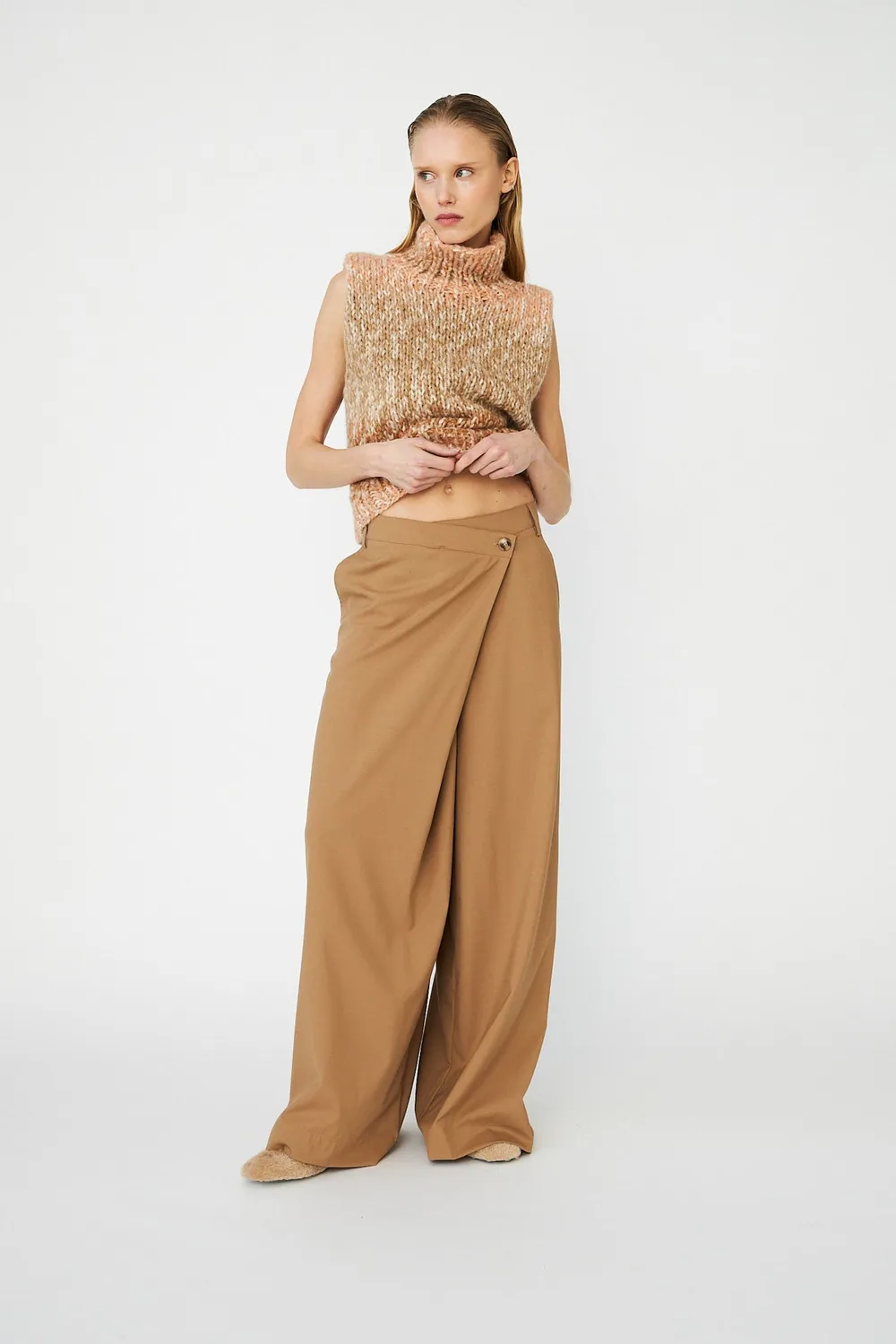 DAWNXDARE ELLIS strik top 852 CAMEL uld