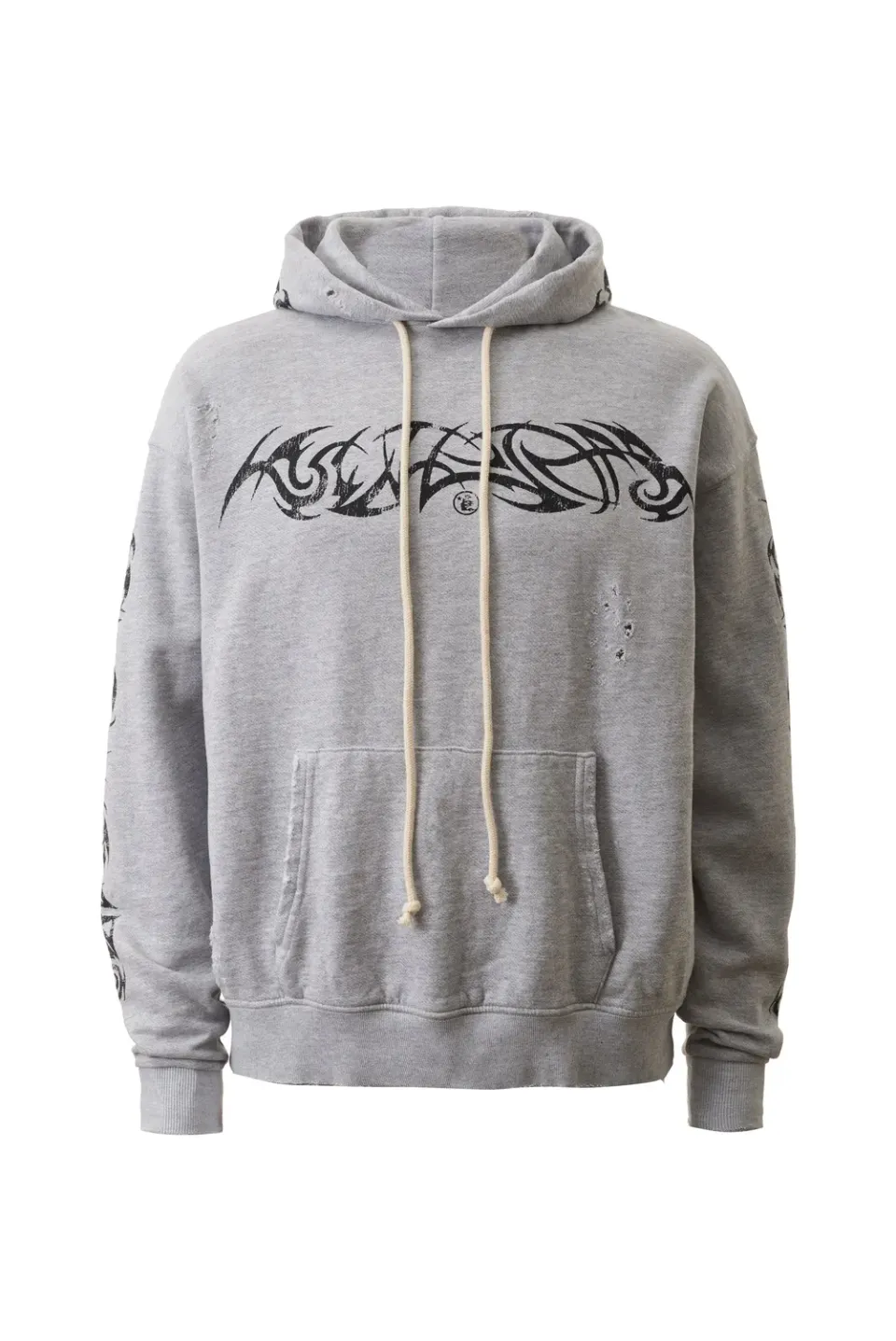 Hellstar Studios Tribal Flame hoodie grå fleece