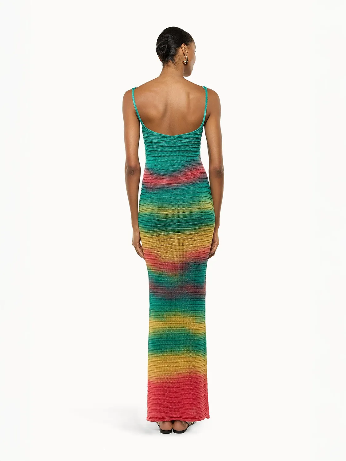 Laneus rainbow strikkjole multicolour bomuld