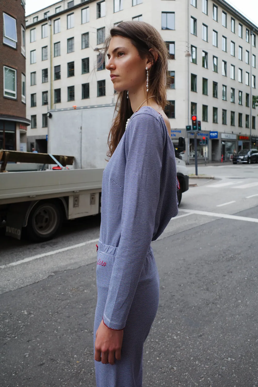 Caro Editions Alexa Long Sleeve bluse navy jersey