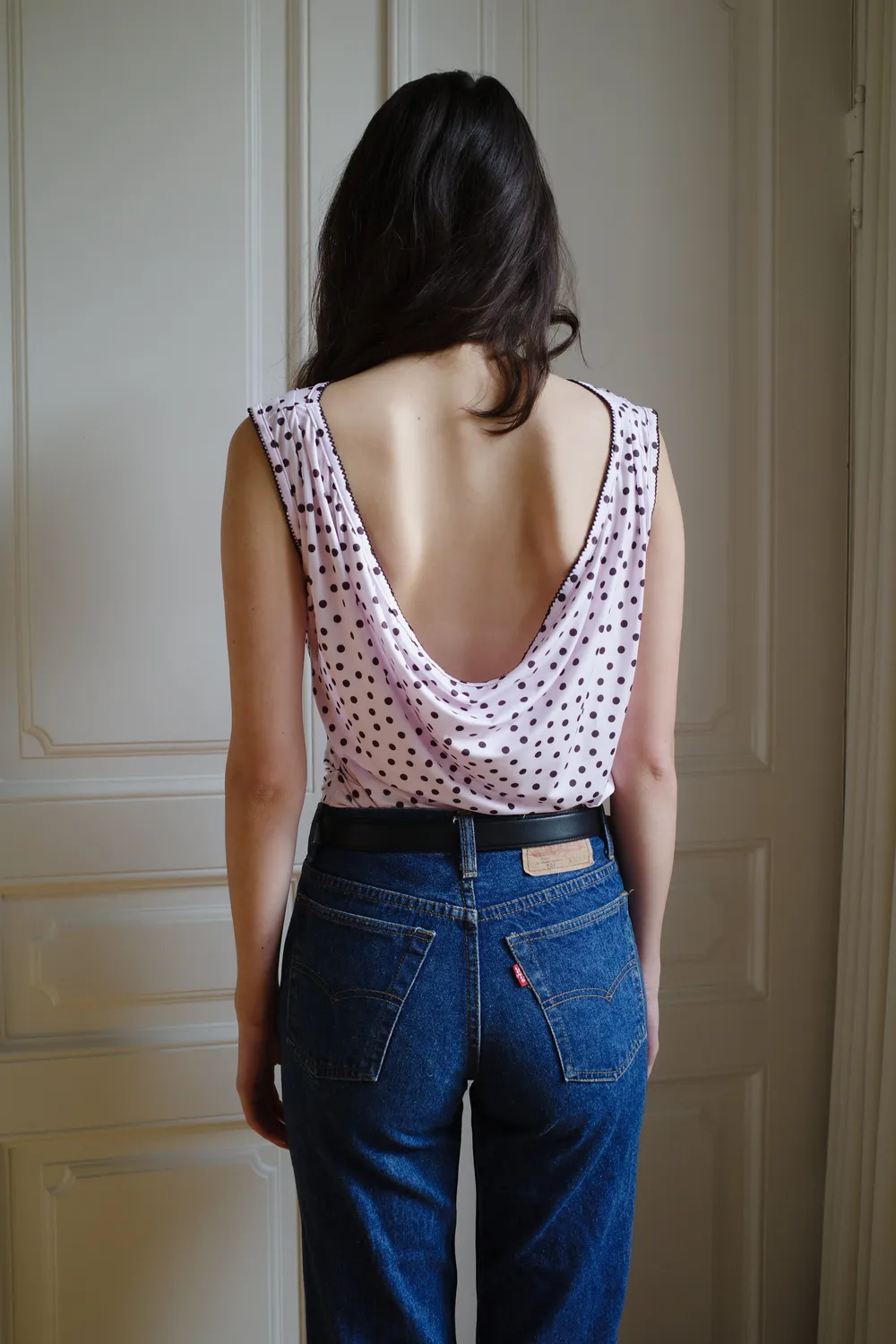 Caro Editions Alexa Top Jersey top Pink Dots strækbar