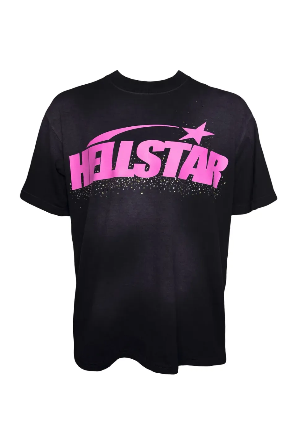 Hellstar Classic Rhinestone Logo T-Shirt pink gel print