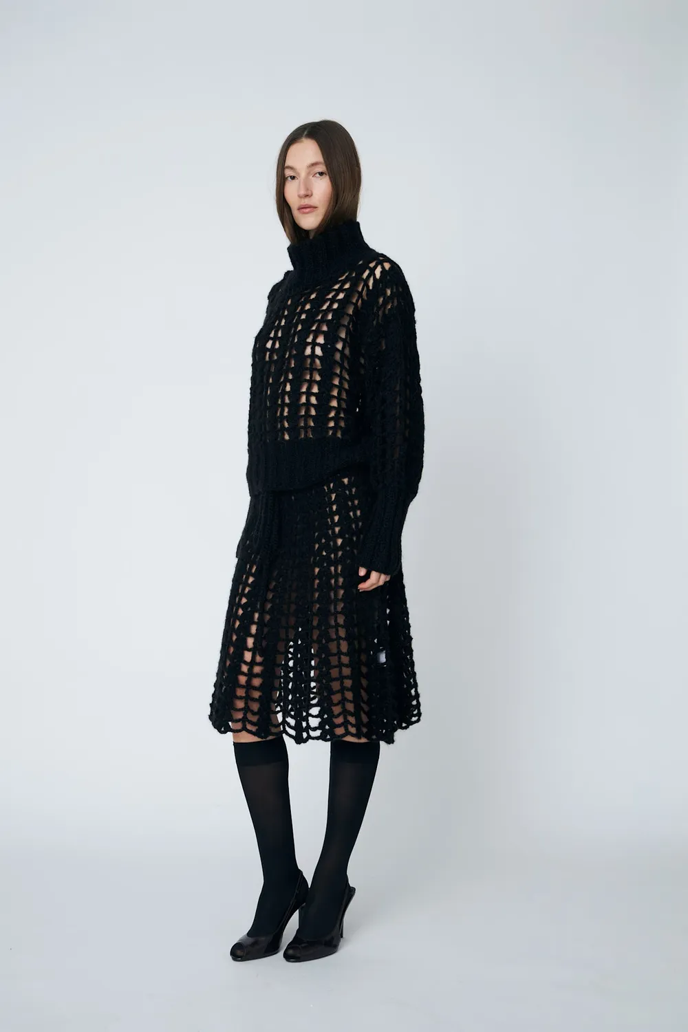 DAWNXDARE Erica Crochet pullover 199 Black hulmønster
