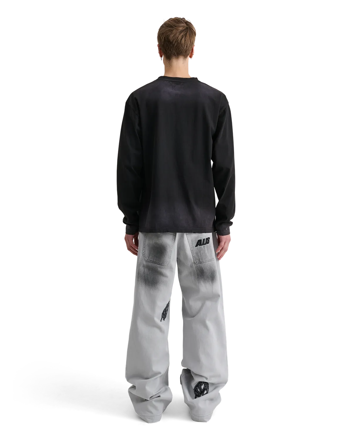 Alis Joshua langærmet t-shirt faded black bomuld
