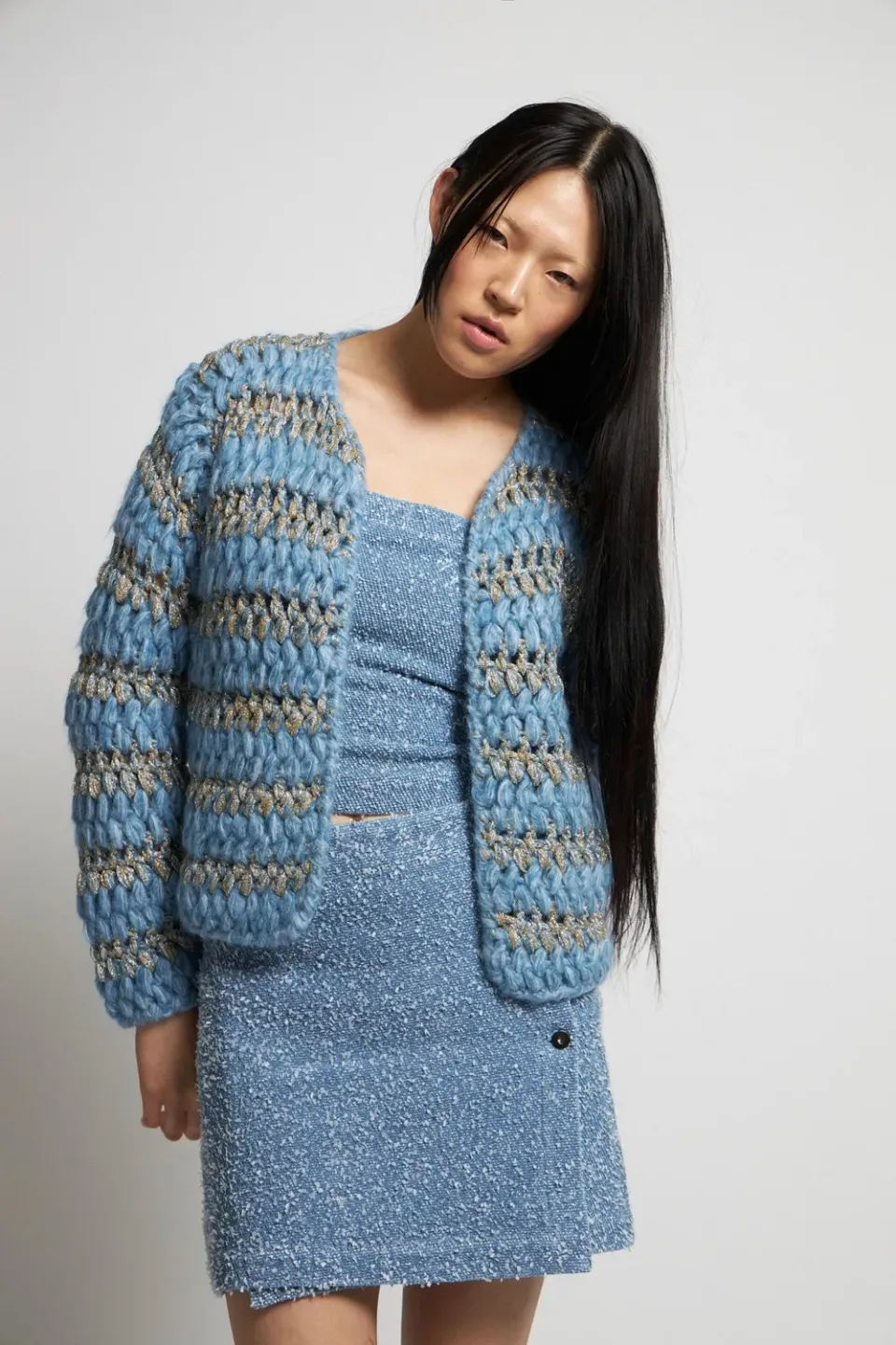 DAWNXDARE PALMA cardigan 621 sky mohair
