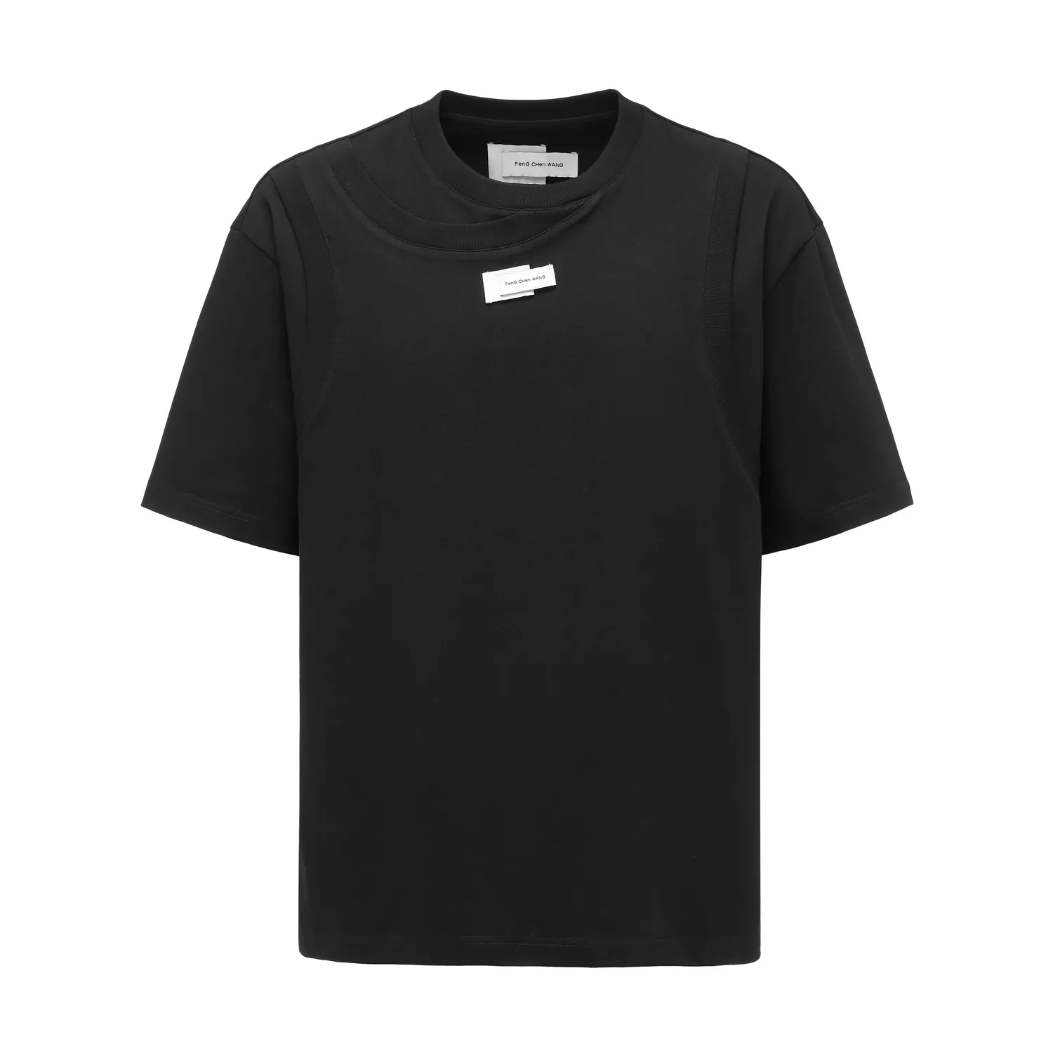 Feng Chen Wang 2-in-1 Deconstructed T-shirt sort lagdelt