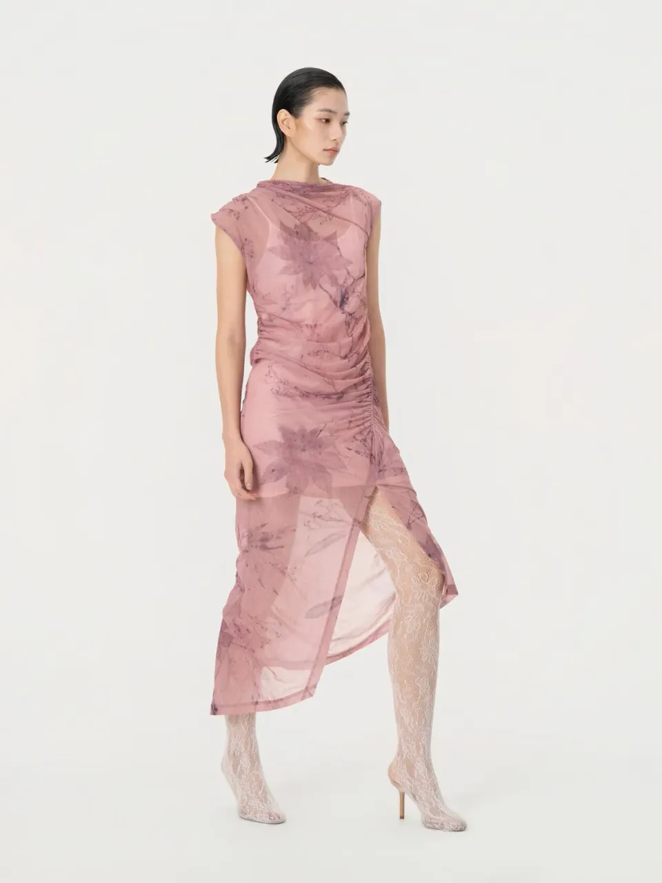 Feng Chen Wang Printed Plant Dye kjole pink