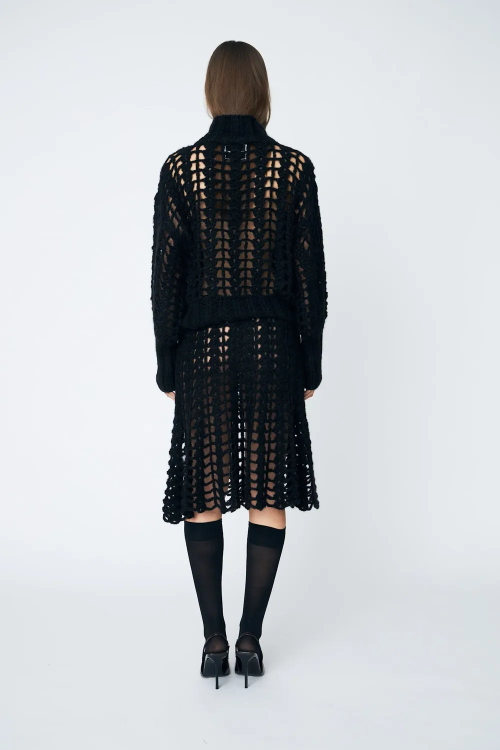 DAWNXDARE Emma Crochet nederdel 199 Black hæklet sort