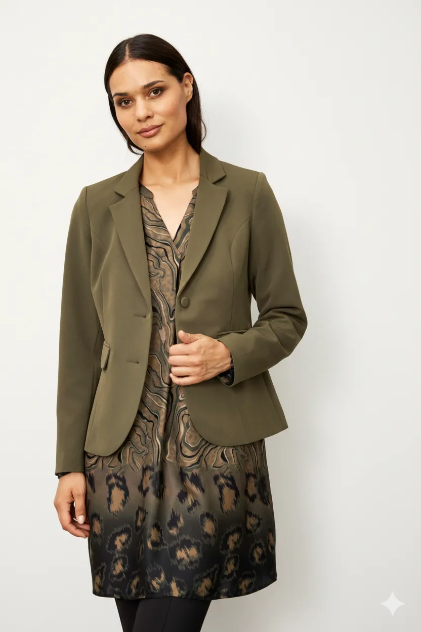 IN FRONT Lea blazer med revers – figursyet habitjakke