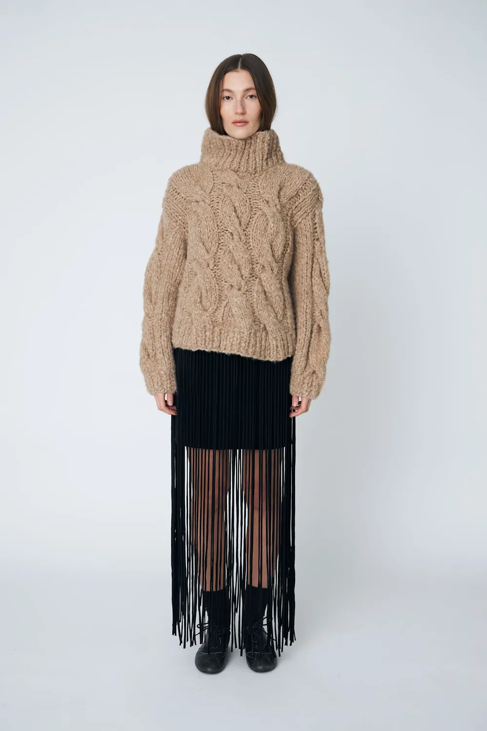 Dawnxdare Hope Torsade 192 pullover peat alpaka