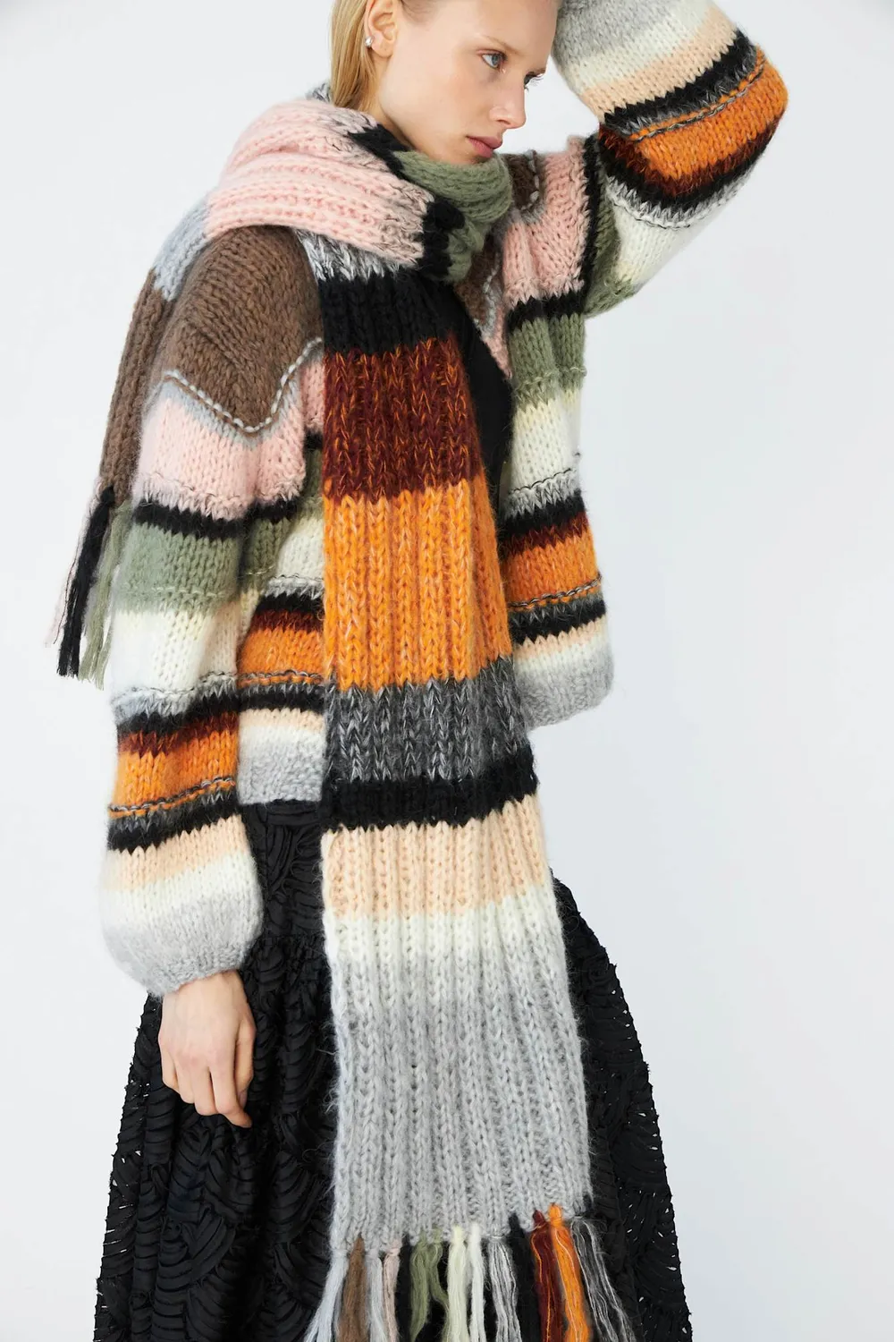 DAWNXDARE Gabi Cardigan strikcardigan 890 stone multi stribet