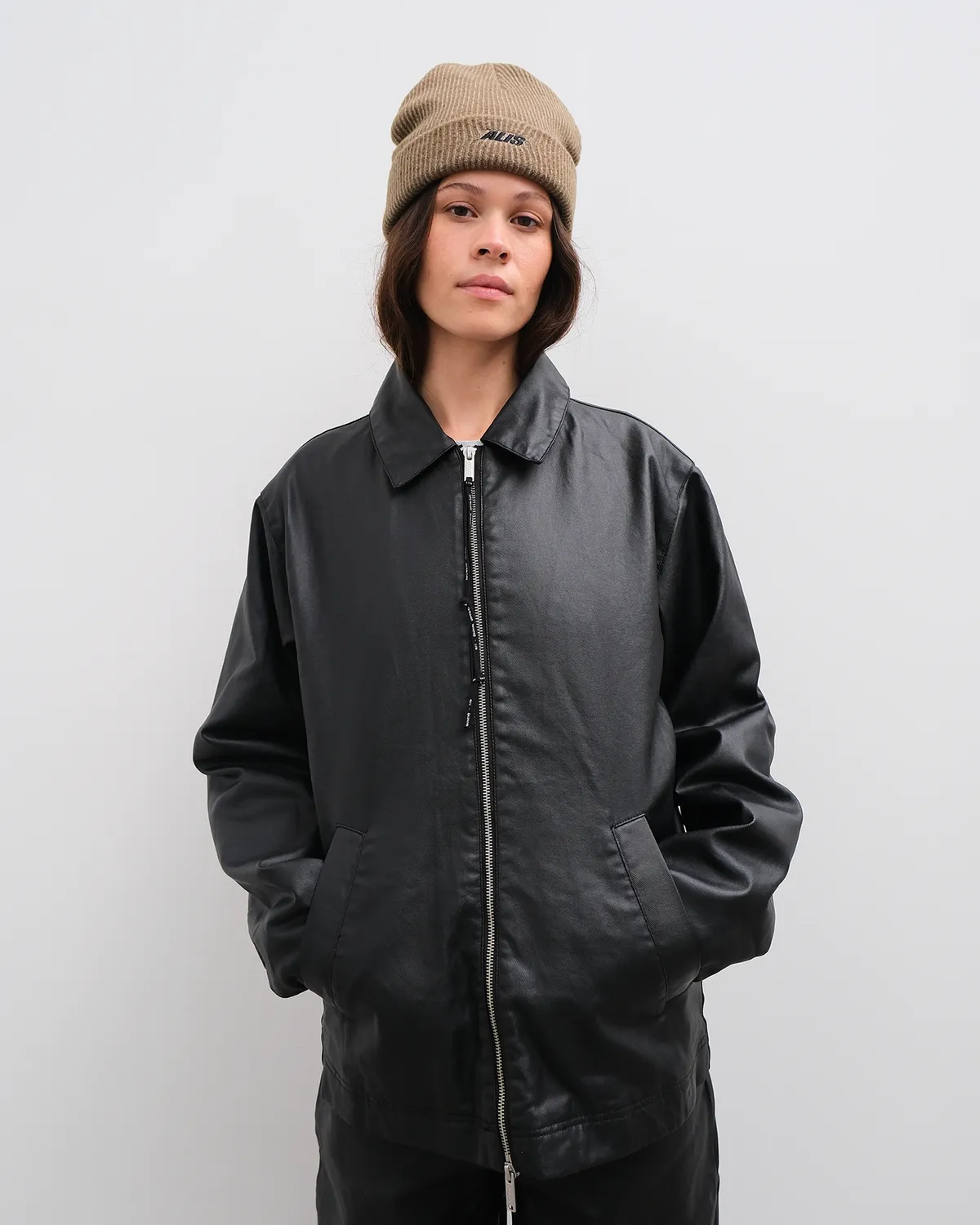 Alis Viren arbejdsjakke glossy black coated