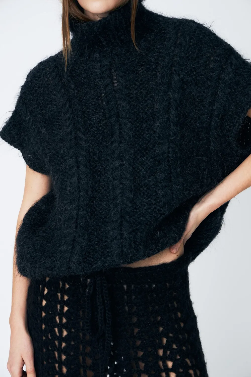 DAWN x DARE Snowy slipover 195 asphalt mohair merino