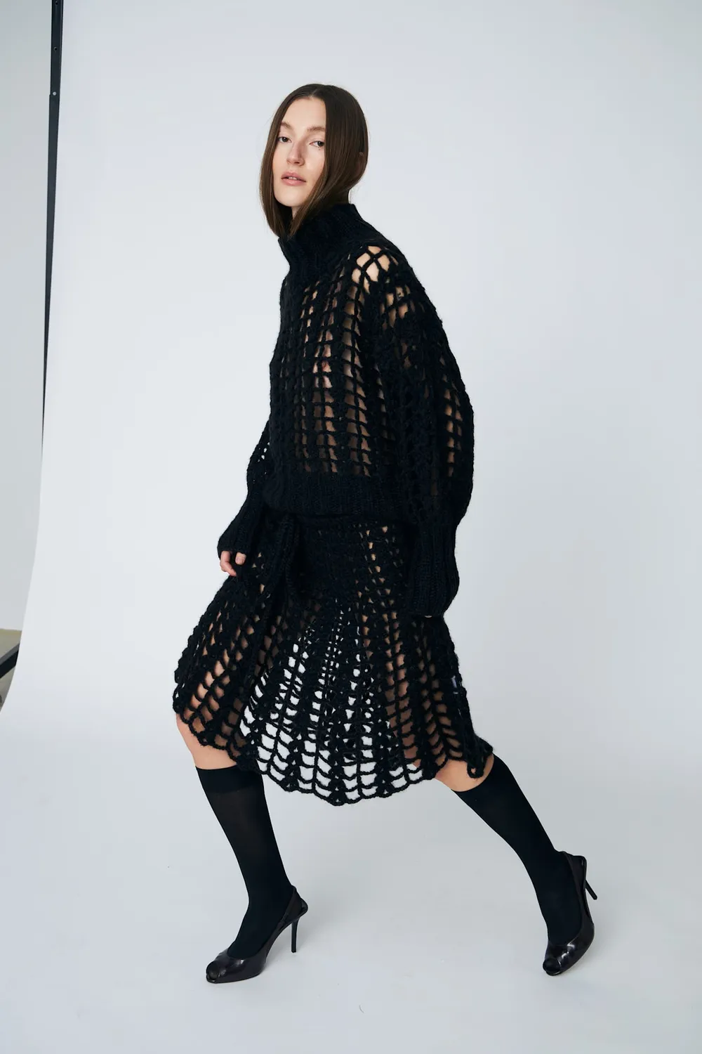 DAWNXDARE Emma Crochet nederdel 199 Black hæklet sort