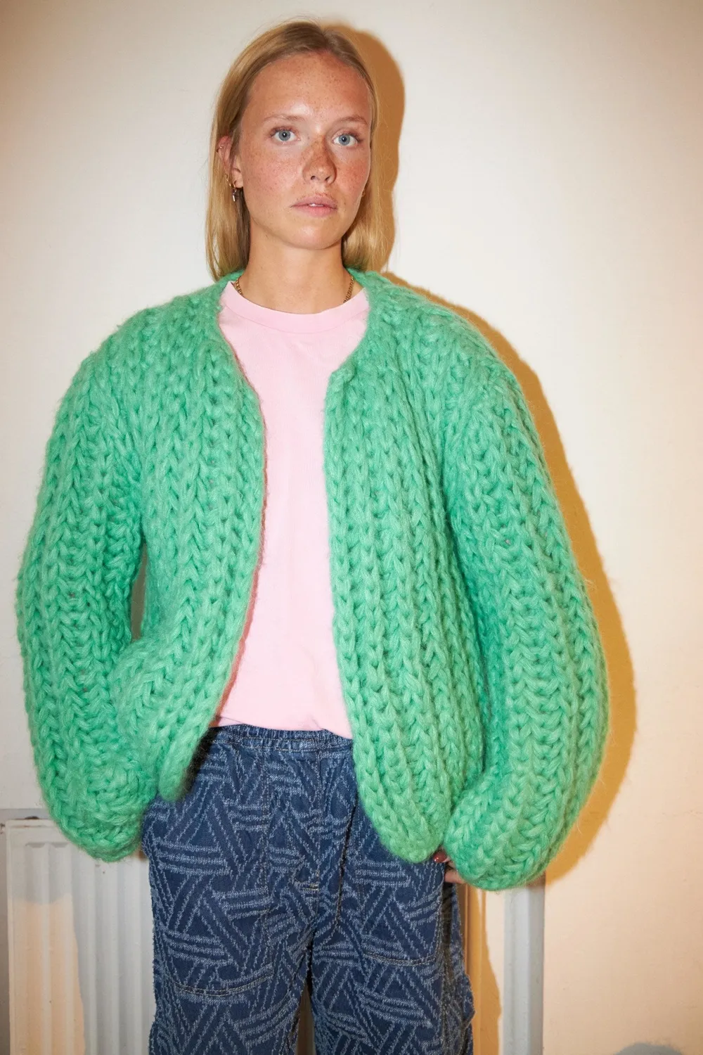 DAWNXDARE Paloma strikcardigan 544 jade chunky