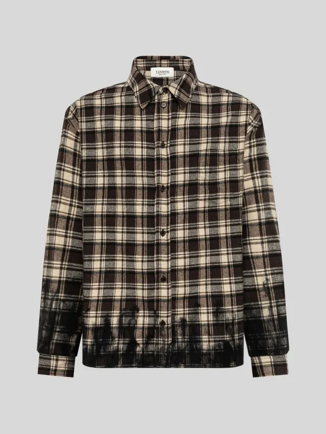 Laneus Oversize ternet skjorte brown flannel
