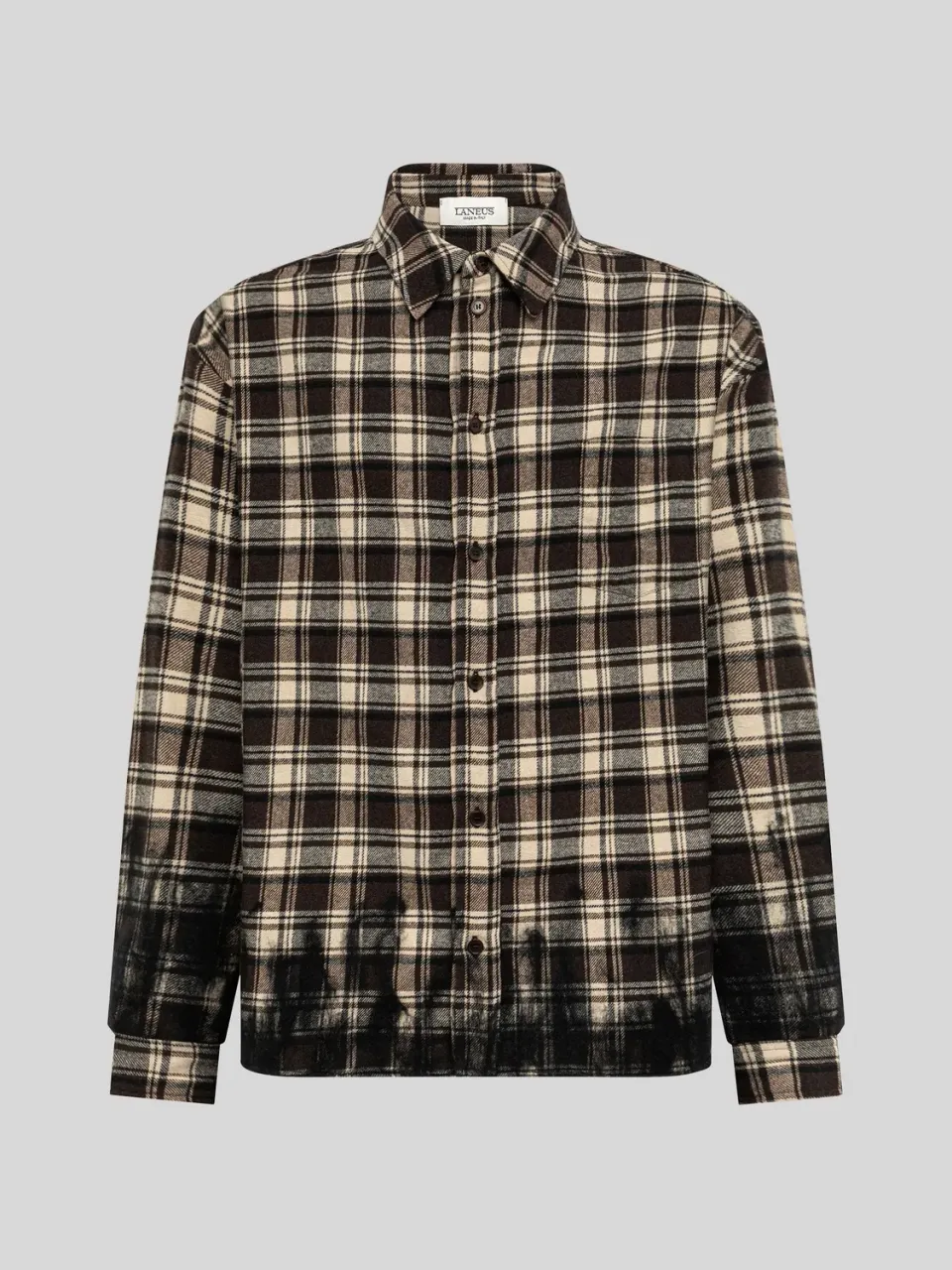 Laneus Oversize ternet skjorte brown flannel