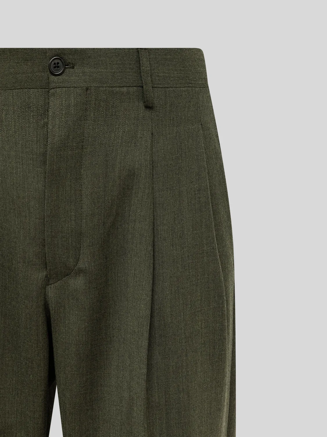 Laneus Wide Leg Wool Trousers bukser grøn uld