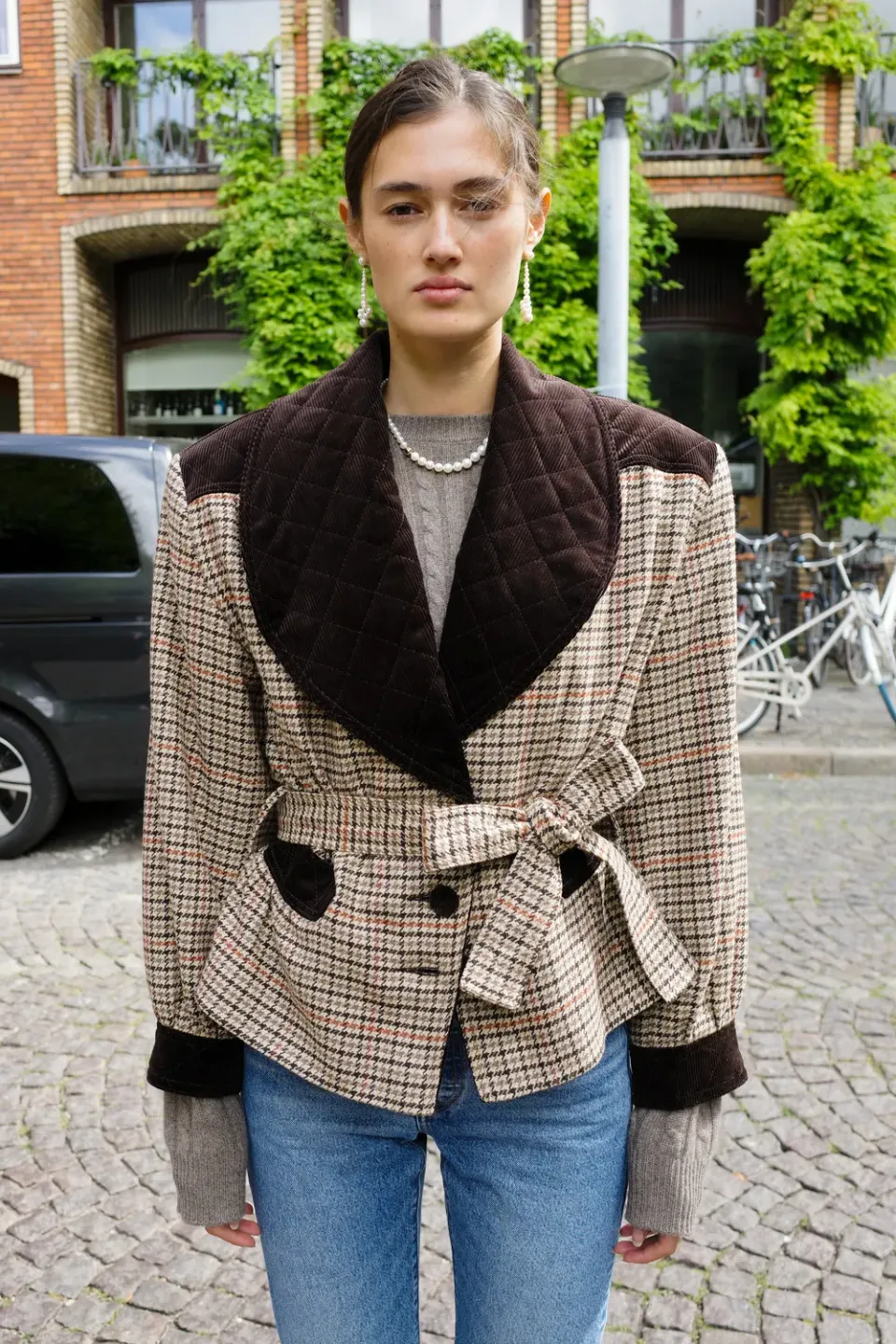 Caro Editions Frederikke uldjakke brun ternet uld