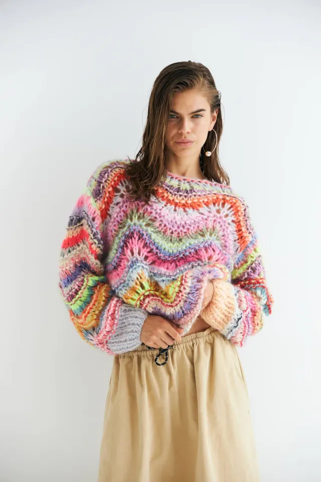 Dawnxdare Ella DS striktrøje 900 Multi chevron