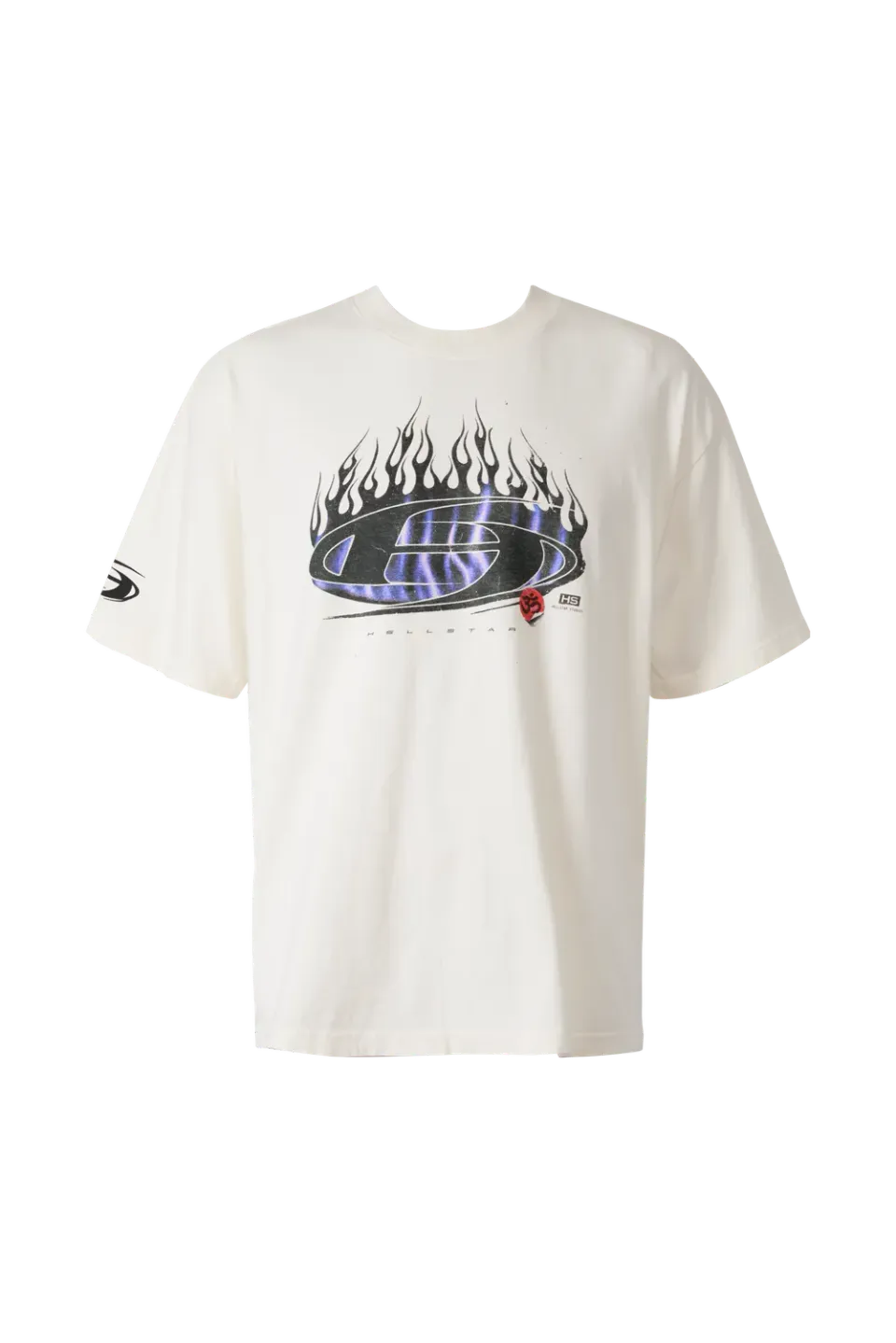 Hellstar Blue Flame T-shirt hvid bomuld oval print