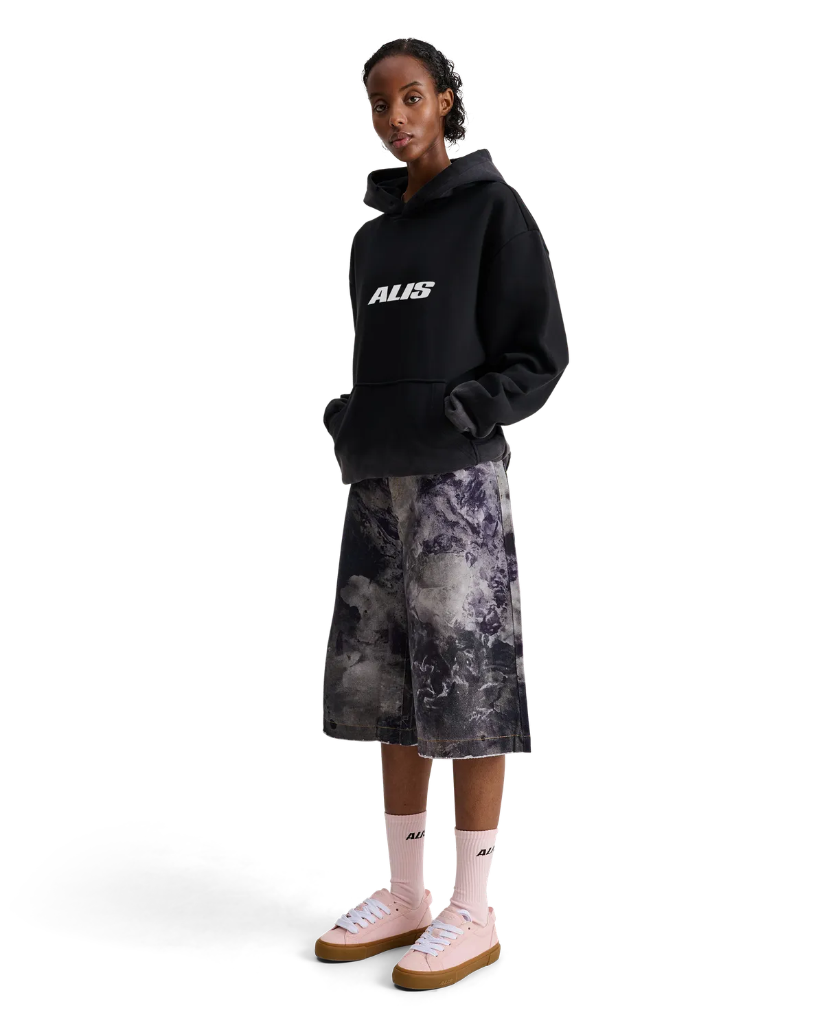 Alis Aori hoodie Faded Black oversized bomuld