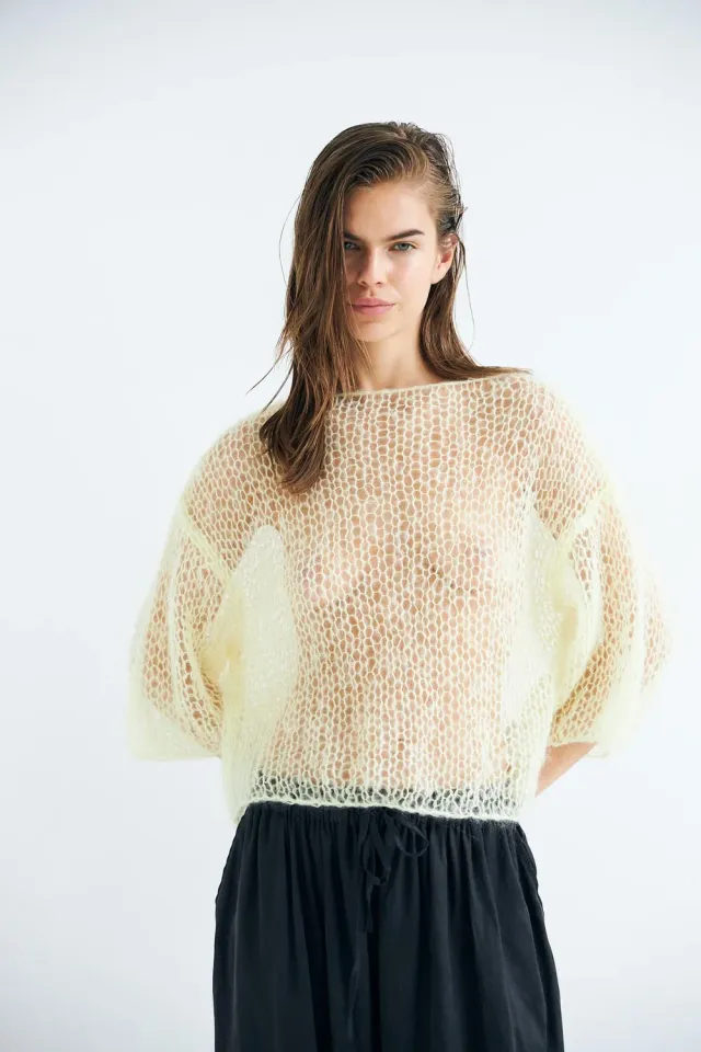 DAWNXDARE Lily pullover gul mohair cropped