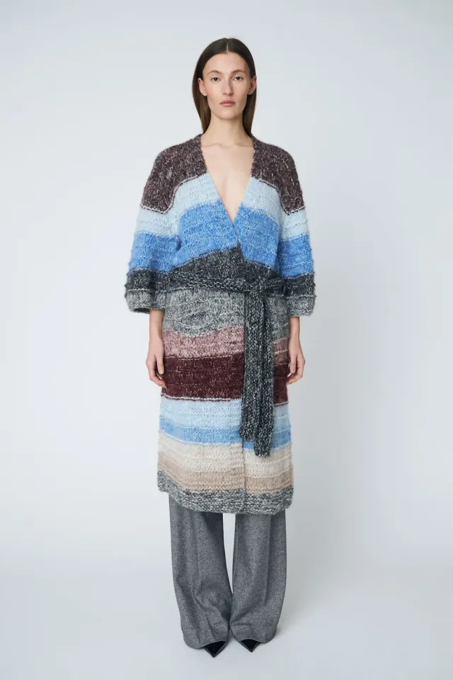 DAWN x DARE FLORENCE CARDIGAN lang midnight raisin bælte