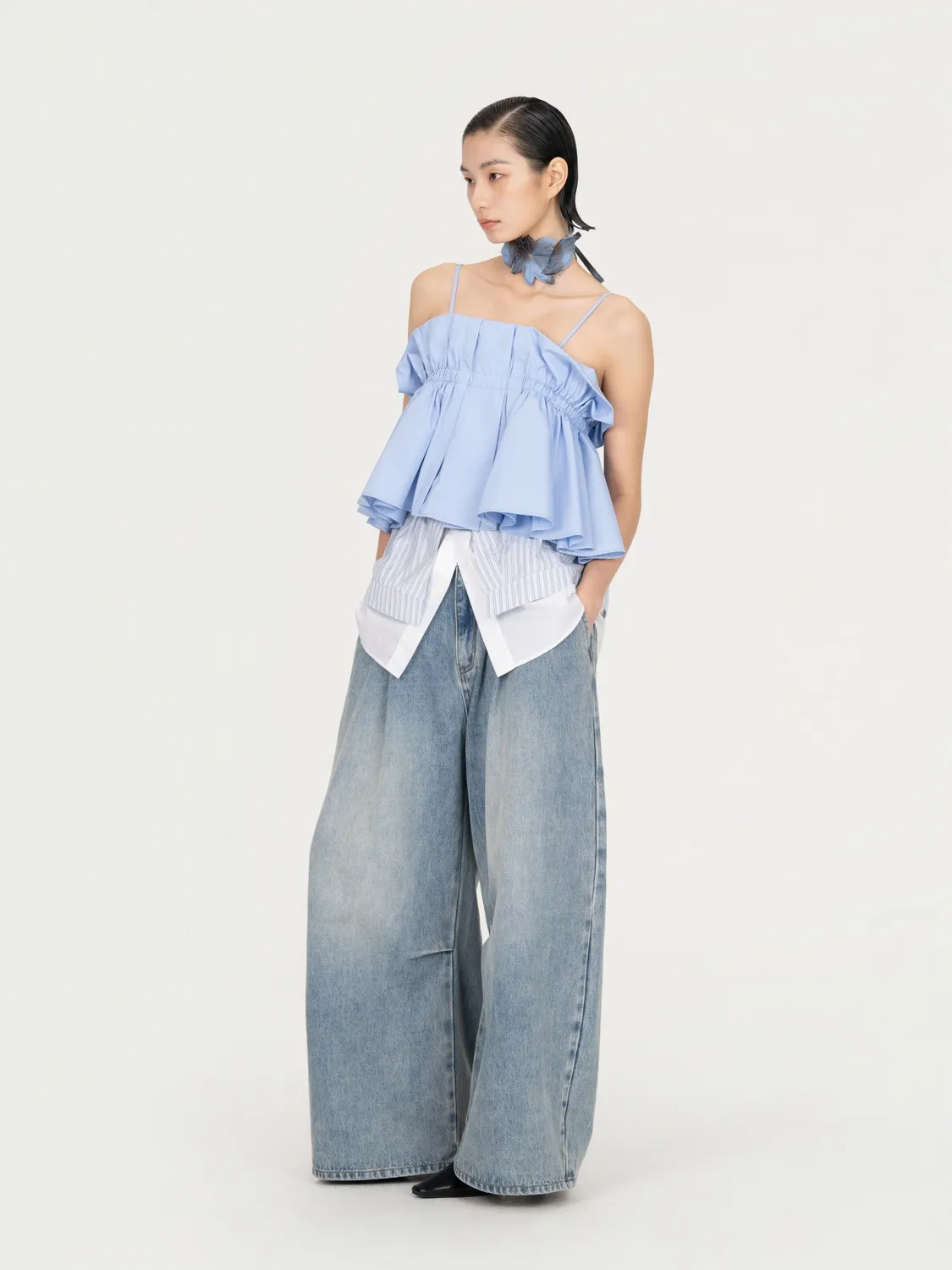 Feng Chen Wang Ruffle Camisole stroptop flæse OS