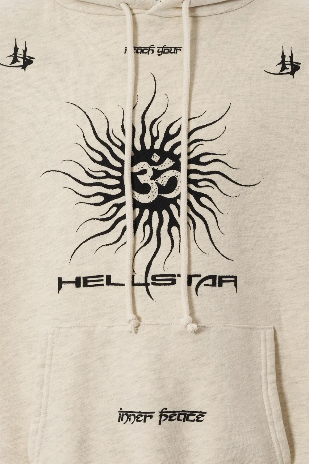 Hellstar Oatmeal Hoodie hættetrøje oatmeal fleece