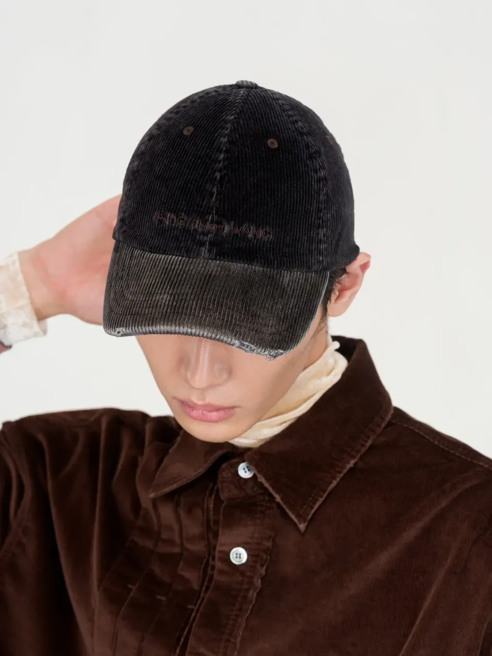 Feng Chen Wang Brown Washed Corduroy kasket brun OS