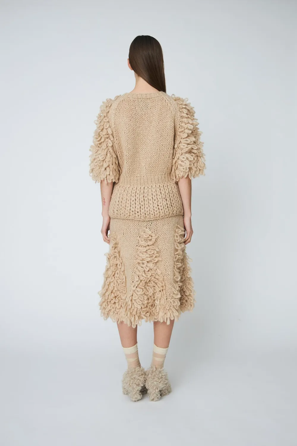 DAWNXDARE Edie strik nederdel 192 Peat – mohair