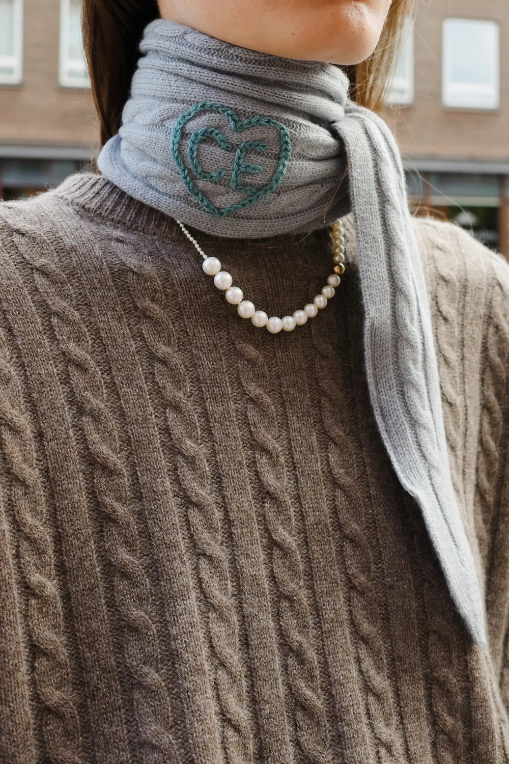 Caro Editions Babette tørklæde grå cashmere