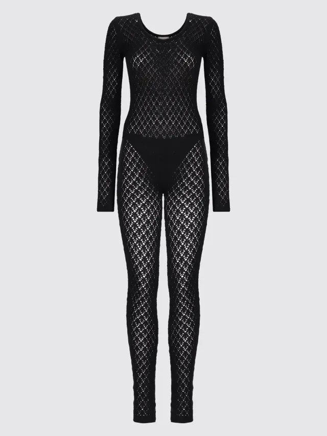 Laneus jumpsuit sort åbenstrik uld