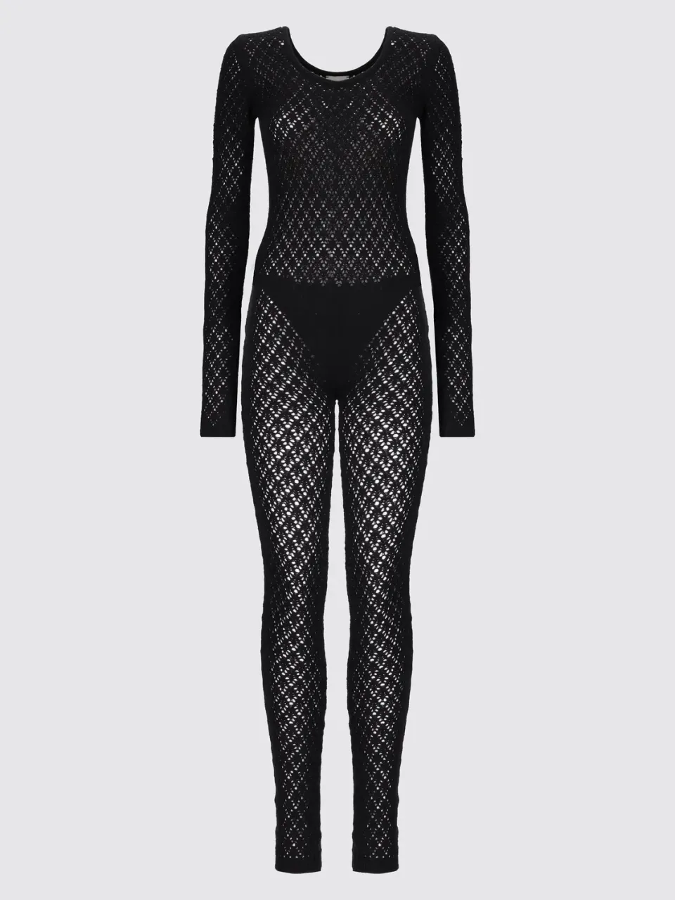 Laneus jumpsuit sort åbenstrik uld