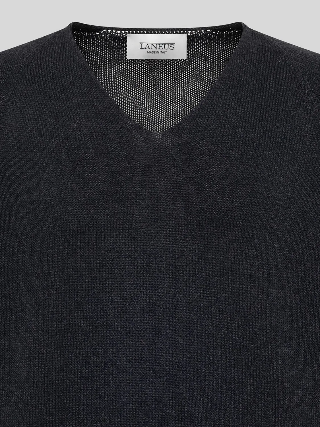 Laneus V-Neck Sweater striktrøje sort bomuld