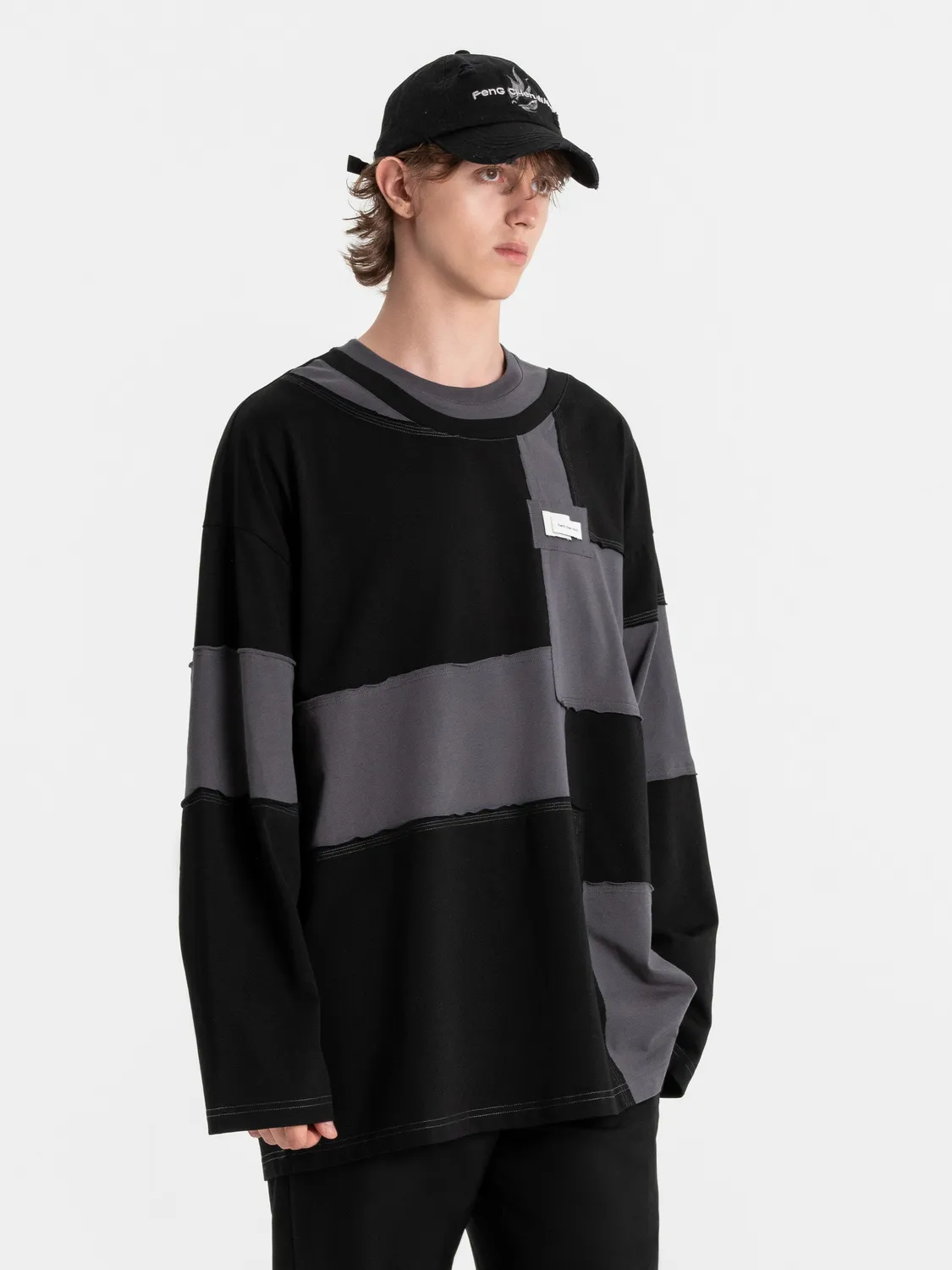 Feng Chen Wang Panelled Longsleeve langærmet trøje relaxed fit