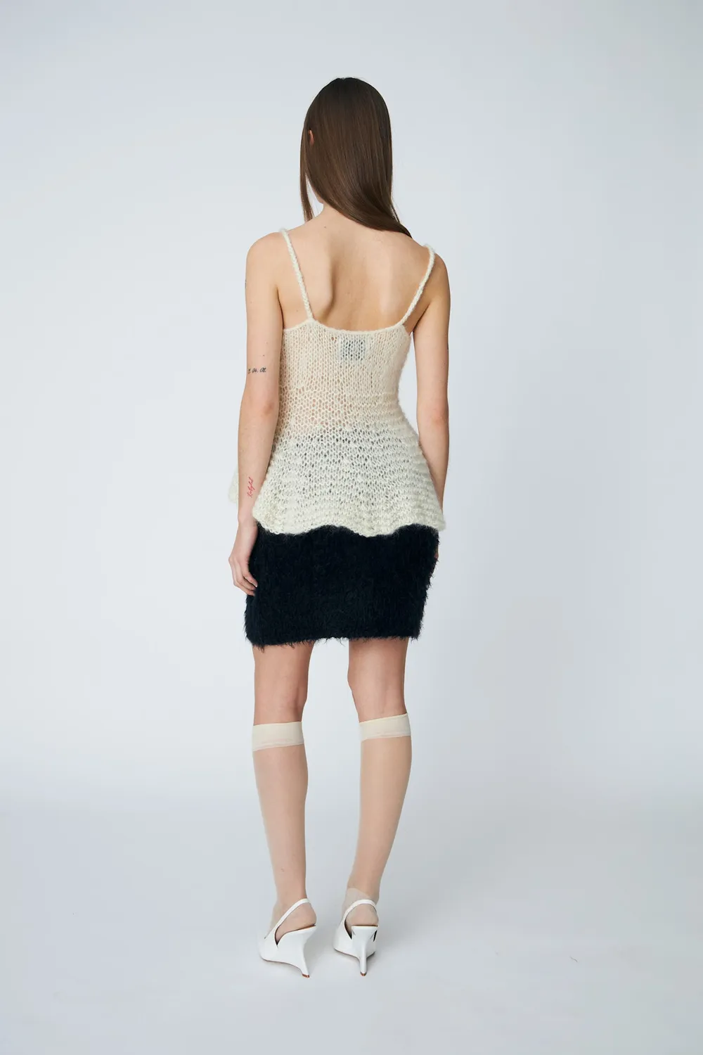 DAWNXDARE Vesper strik top 102 chalk håndstrik